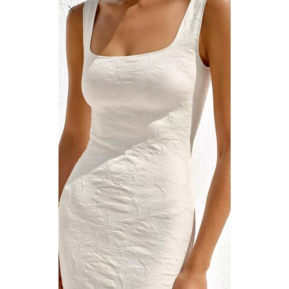 Zara Stretch Square Neck Sculpt Fabric Oyster White L - Picture 15 of 15